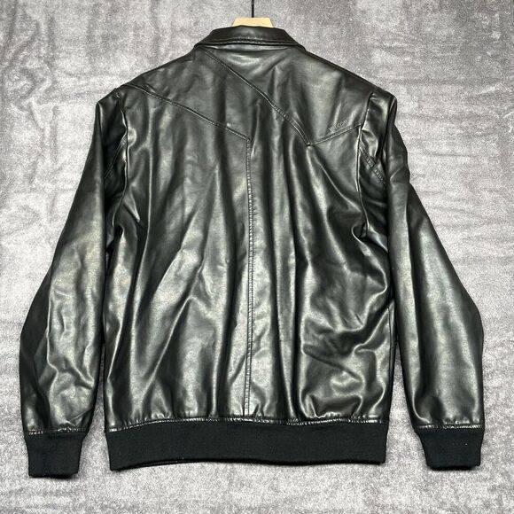 Volcom Faux Leather Riders Jacket Black Size XL Double Zipper - Picture 2 of 11